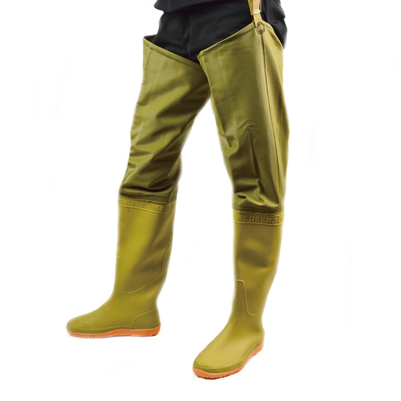 2022 yellow Hip Waders  Waterproof Hip Boots for Men and Women PVC/Nylon Fishing Hunting Bootfoot with Cleated Outsole  wader