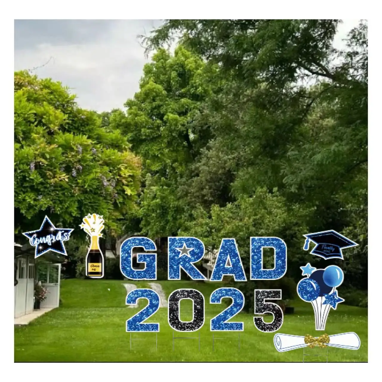 2025 Graduation Decorations Large Congrats Grad Yard Signs with Stakes