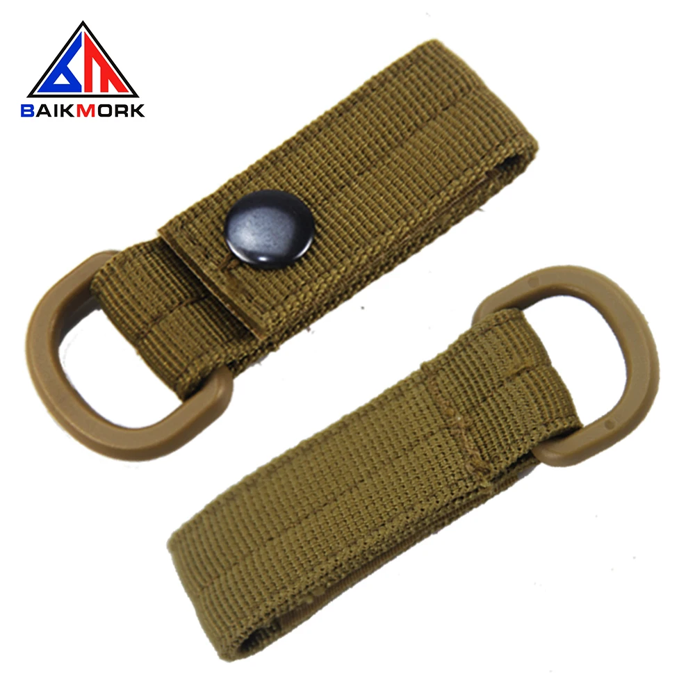Free Sample Tactical Webbing Keychain With Hook and Loop molle hooks Webbing D ring