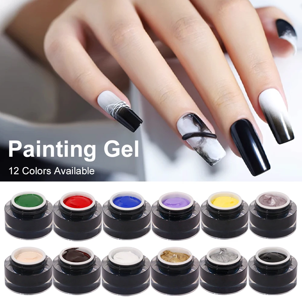 Painting Gel Professional Nail Paint Gel 10ml High Quality Private Label UV Nail Art Drawing Painting Gel