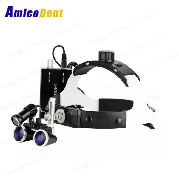 EASY TO WEAR 2.5X 3.5X Binocular Variable Focus Dental Loupes Head Wear Magnifier LED Medical Surgical Glass with Light
