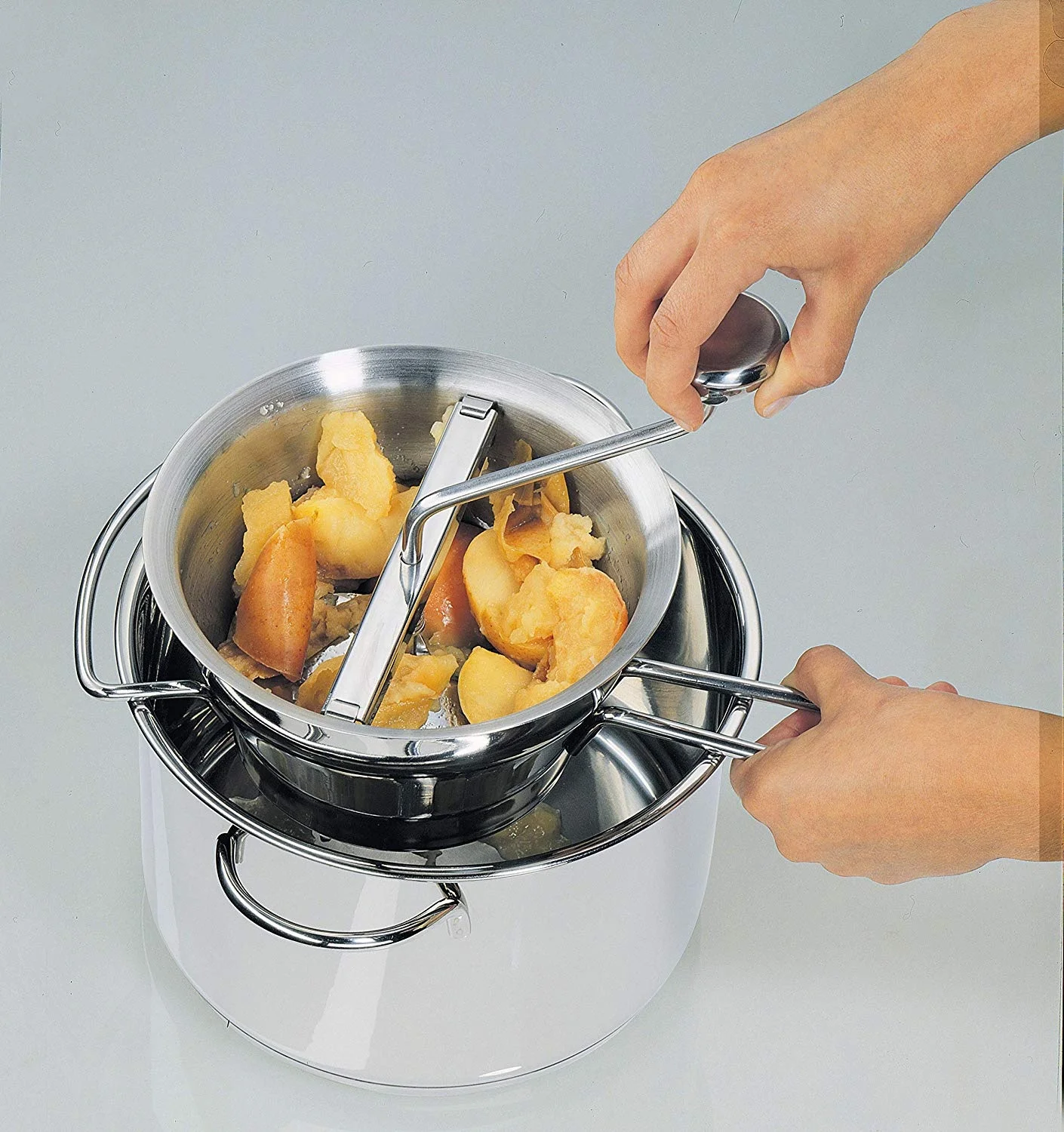 Ergonomic Food Mill Stainless Steel Vegetable Mill With 3 Grinding Discs, Milling Handle & Bowl - Rotary Food Mill