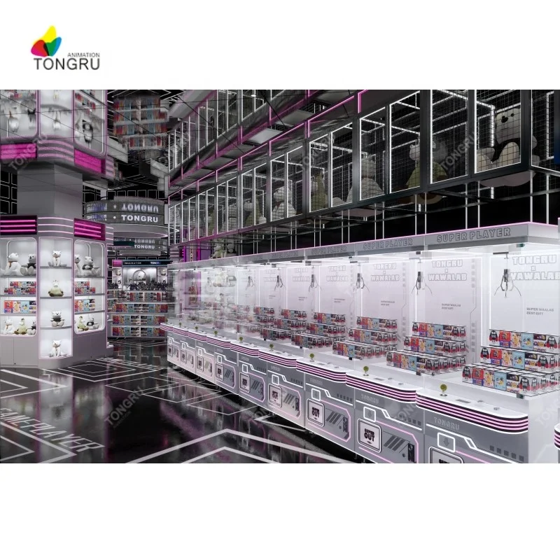 Malaysia crane game machines toy catcher 600m square meters entertainment layout coin pusher toy vending machine claw plush