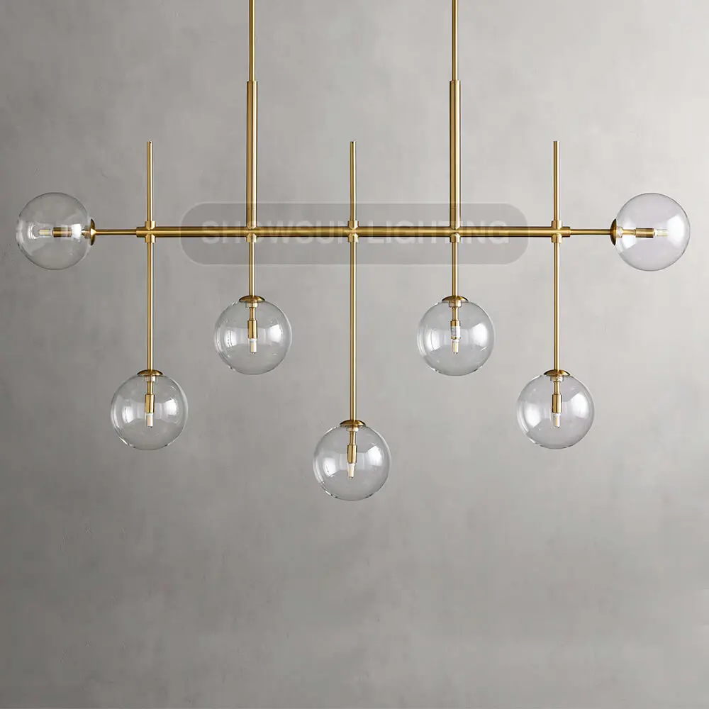 Nordic molecular chandelier golden glass magic beans simple restaurant chandelier