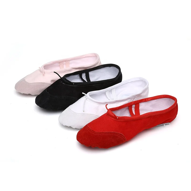 Leather Canvas Soft Ballet Dance Shoes For Women