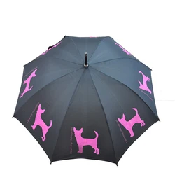 Custom pet long handle umbrella dog pattern umbrella straight rod dog umbrella