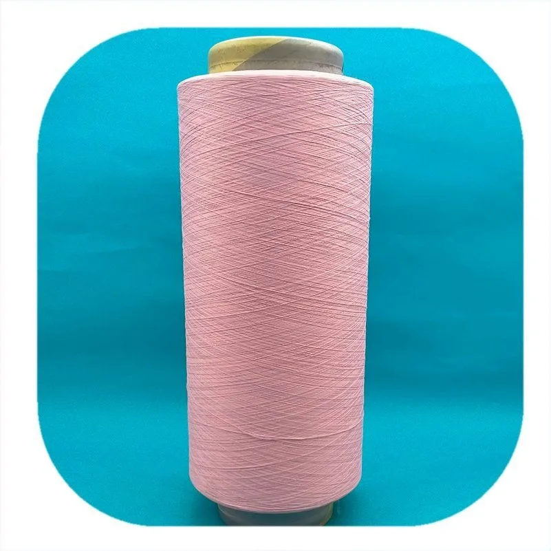 Eco-Friendly Sustainable Pink Recycled Polyester Pet Filament Yarn for Sewing Thread N
