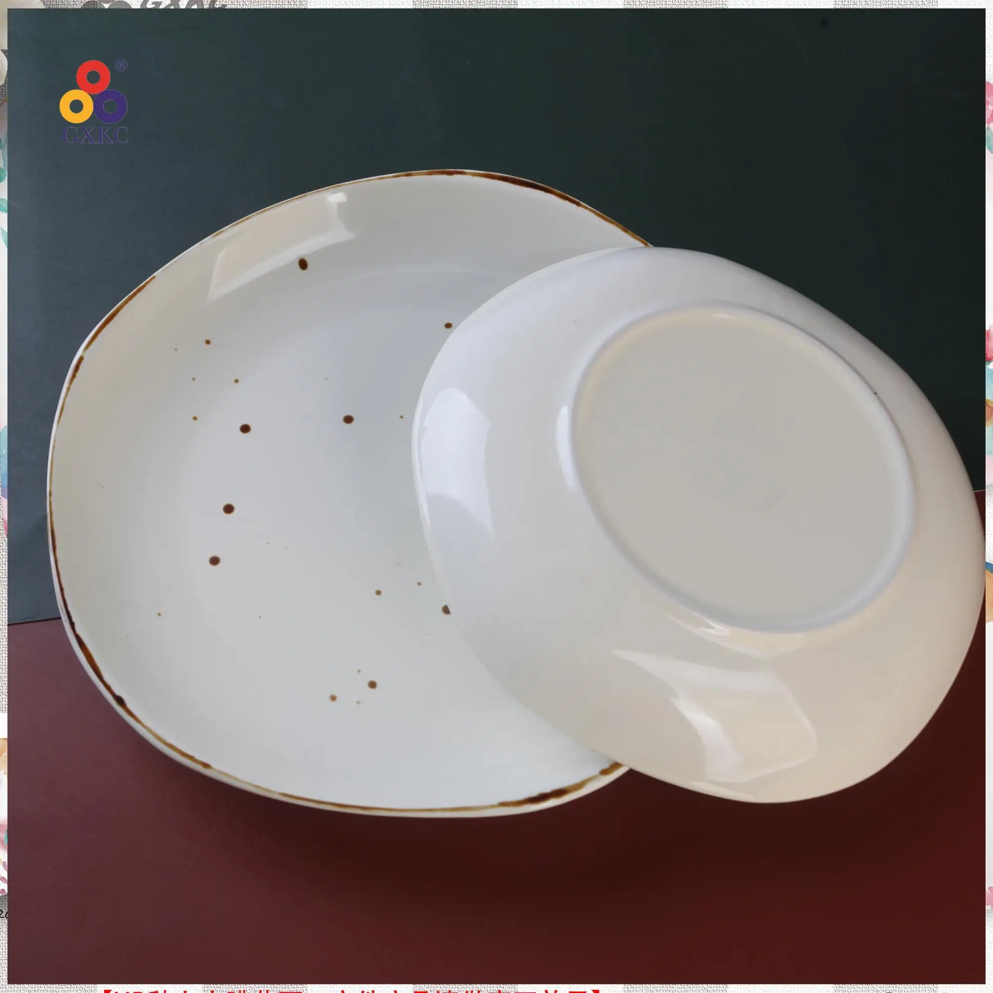 Sanhuan irregular shape with speckle stoneware tableware dinnerware sets ceramic dinner set 16/24/48/72pcs for kitchen