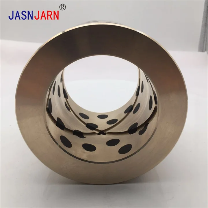 High Precision Copper Sliding Bearing With Graphite Flangebrass Jdb Aluminum Bronze  Oilless Bushing For Excavator Parts