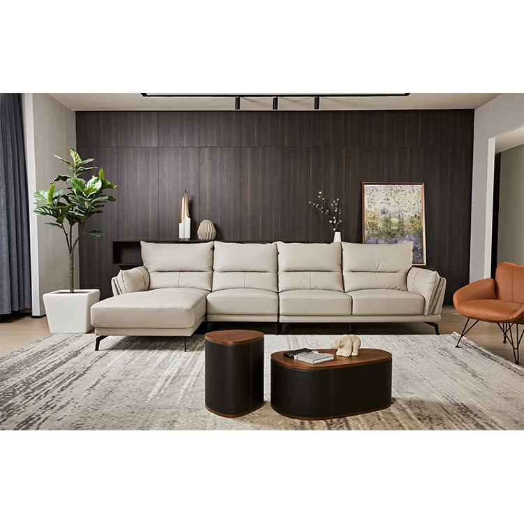 
China Factory Wholesale Cheap Price Modern Leather Sectional Sofa Set Funiture Living Room Sofa 