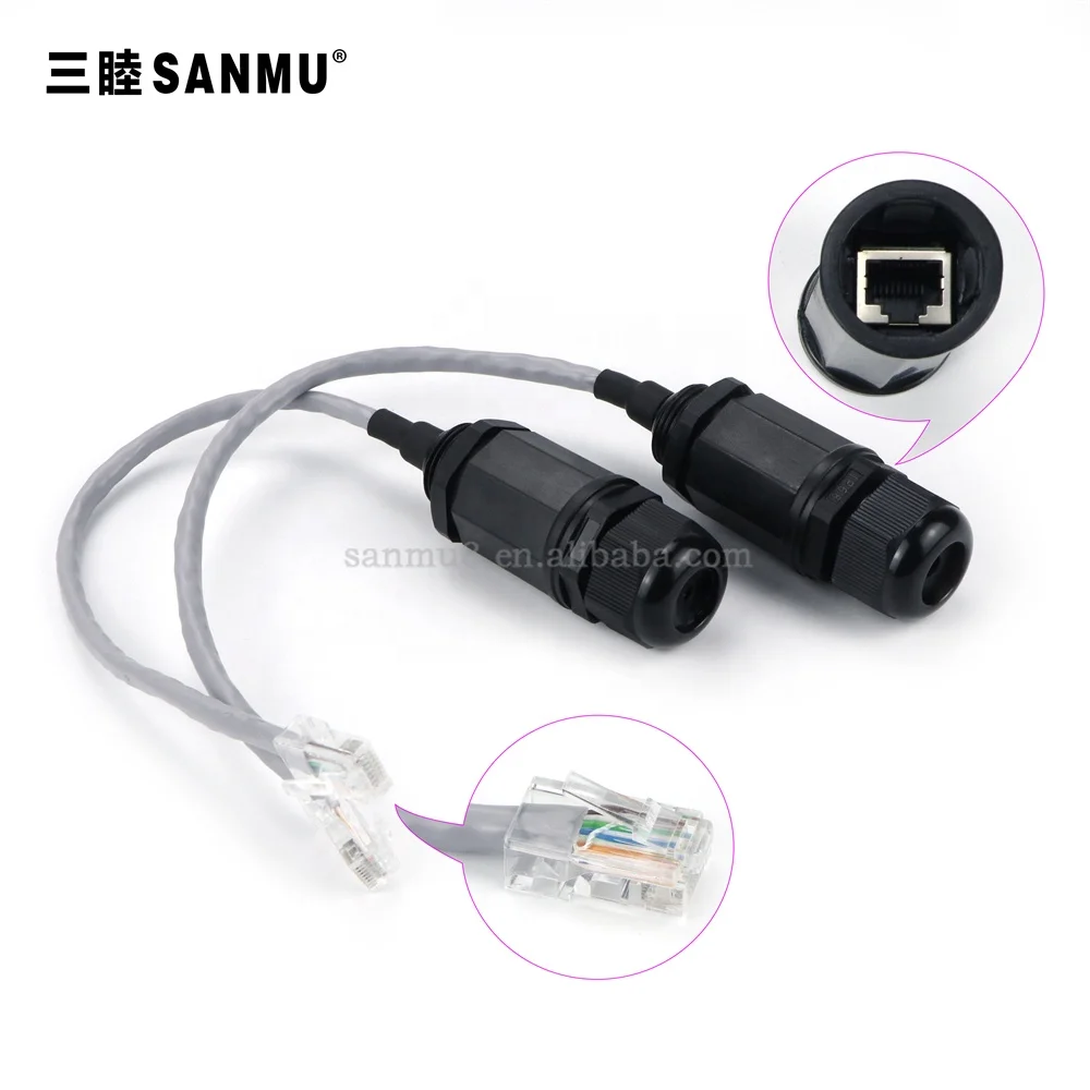 RJ45 Ethernet водонепроницаемый разъем 5/8-24 M20