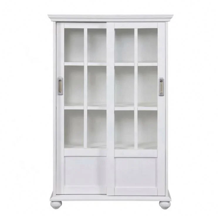 White Useful Family Office Multifunctional Wood Book Shelf Bookcases on the Ground