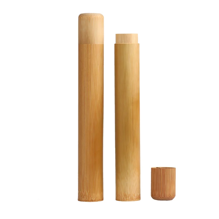 Индивидуальный логотип экологически чистый многоразовый держатель для зубных щеток бамбук BPA Бесплатная независимая упаковка домашний туристический отель взрослых