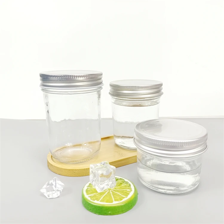 4 oz 8oz 12 oz 16 oz 300ml Glass Mason Jar With Metal Lid/ Wide Mouth Mason Jam Jar
