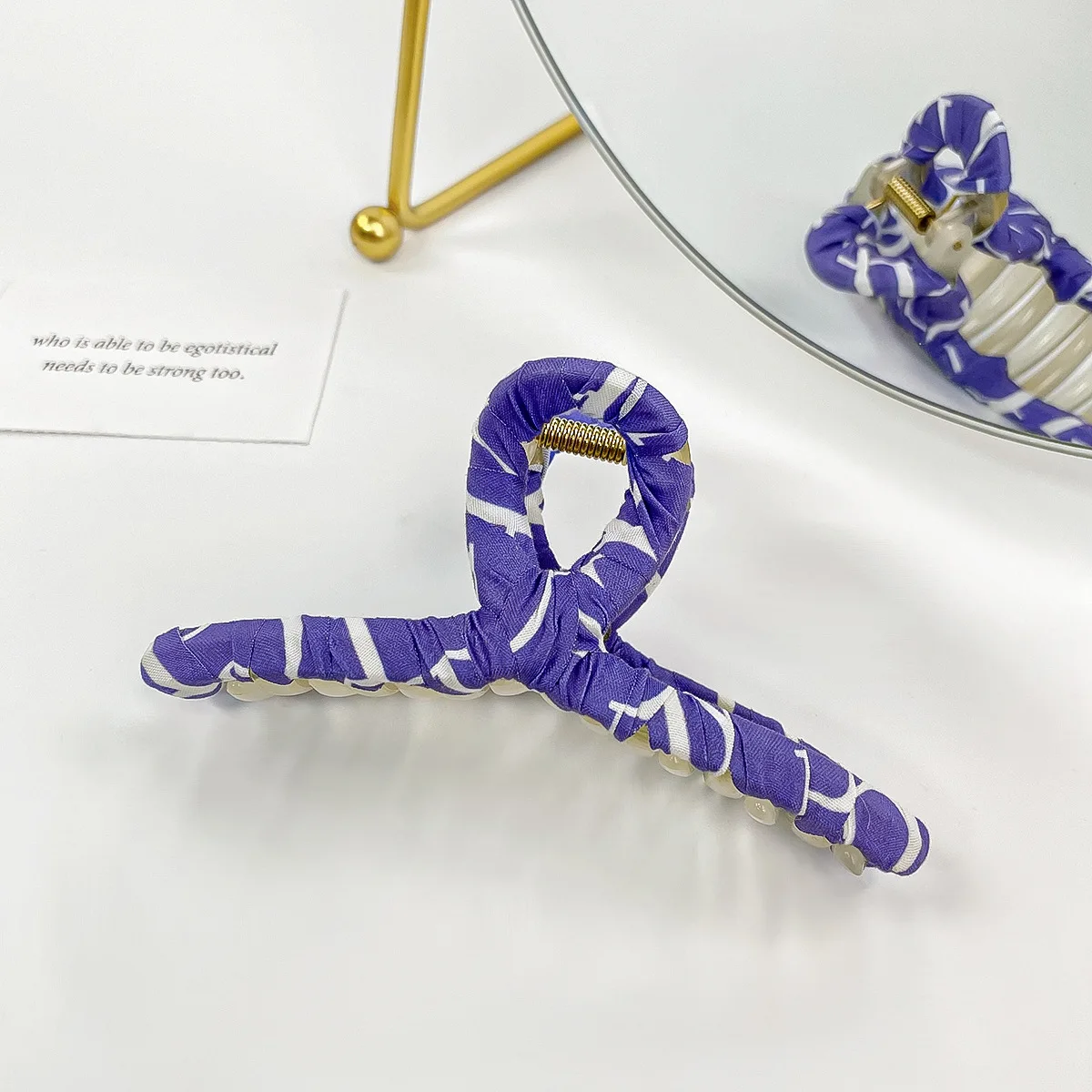 Sweet Purple Hair Clip Fashion Hair Shark Clip Checker Hair Accessories Wholesale