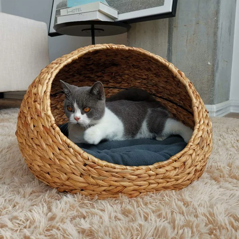 Хит продаж экологически чистая Корзина для кошек подарочная корзина переноски домашних животных большая плетеная