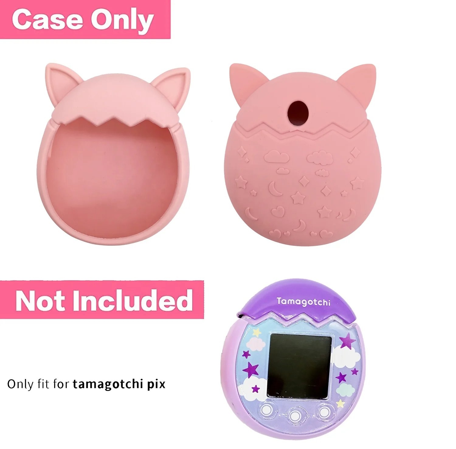 Cute Design Soft Skin Cover Virtual Pet Game Machine Protective Silicone Carrying Case for Tamagotchi Pix