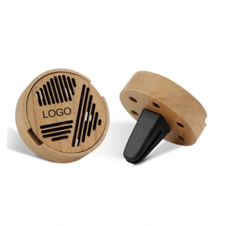 Luxury Wooden Liquid Membrane Diffuser Car Perfume Fragrance Scented Air Freshener With Clip