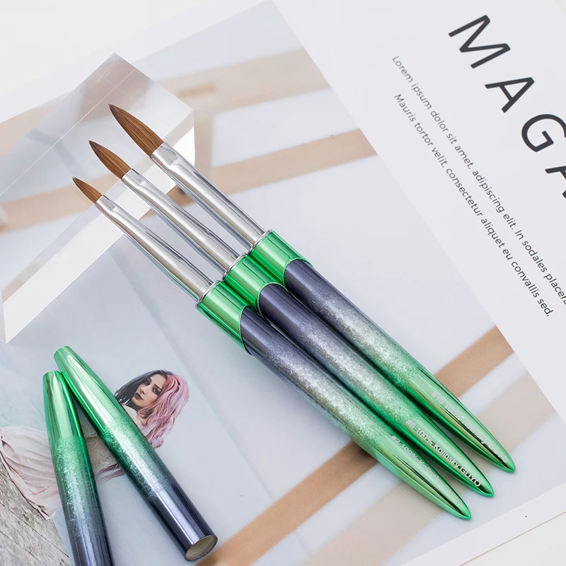 Кисть для ногтей с логотипом Германии 100% чистые колинские волосы Акриловая кисть дизайна