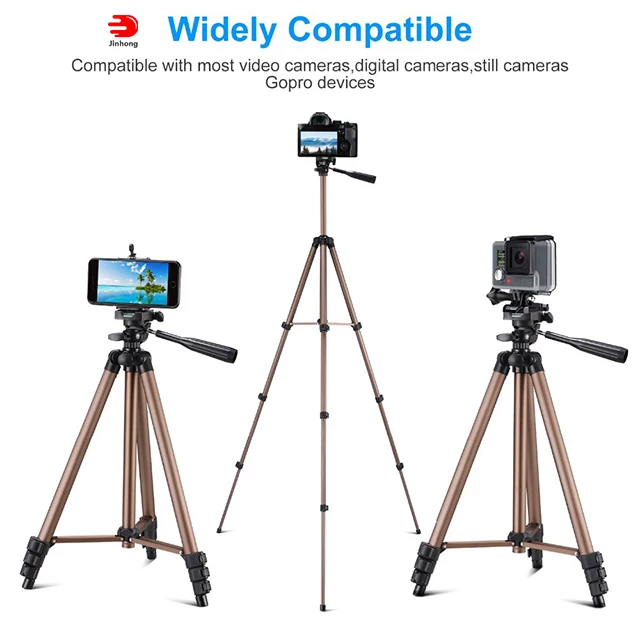 
Factory Derectly Sale Aluminum 360 DSLR Professional Camera Mobile Phone Tripod Stand Trival Trip Outdoor Tripod for Facebook 