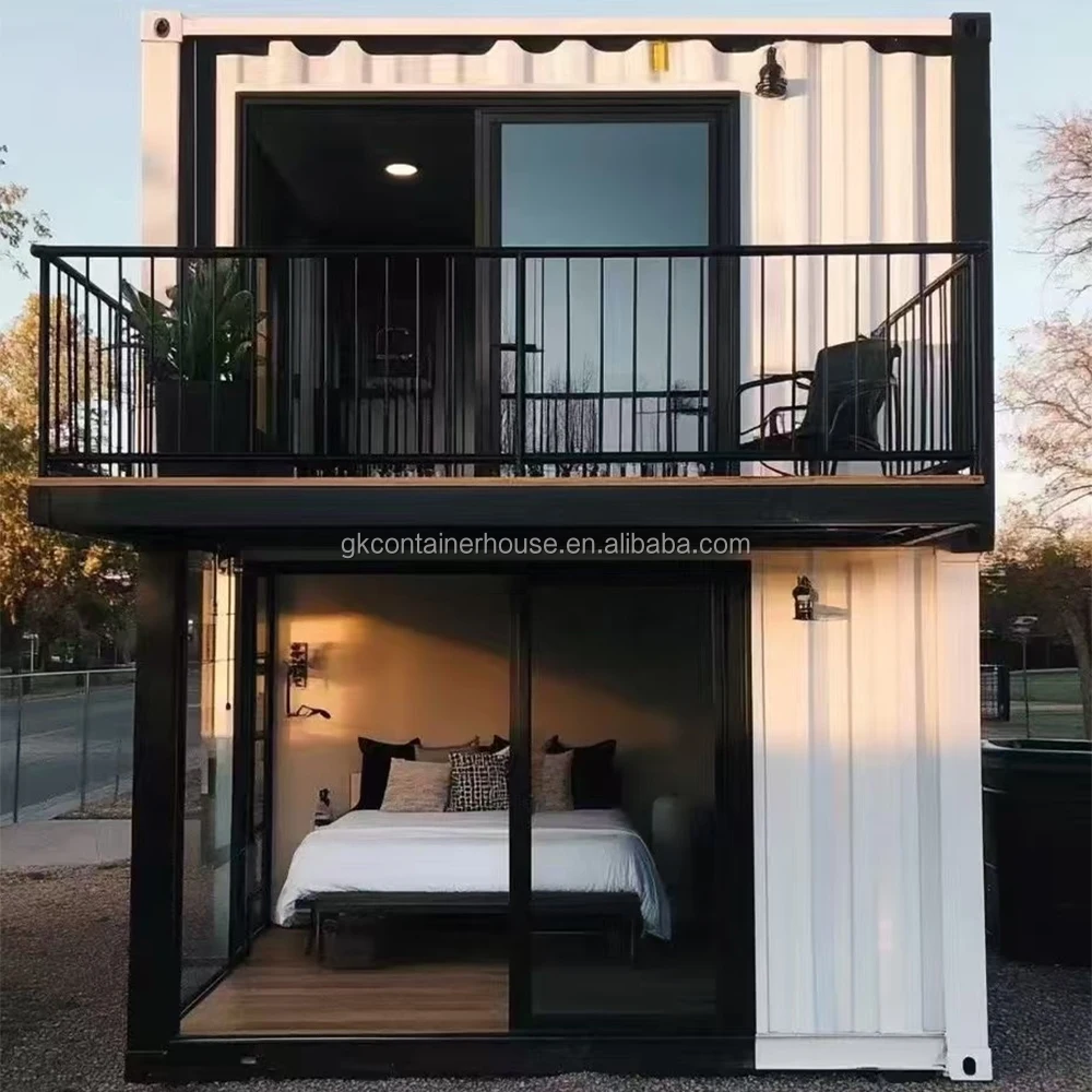Two-Story Flatpack Modular Container House 2 Bedroom Tiny Home With Bathroom Prefab For Apartment Or Shop Use
