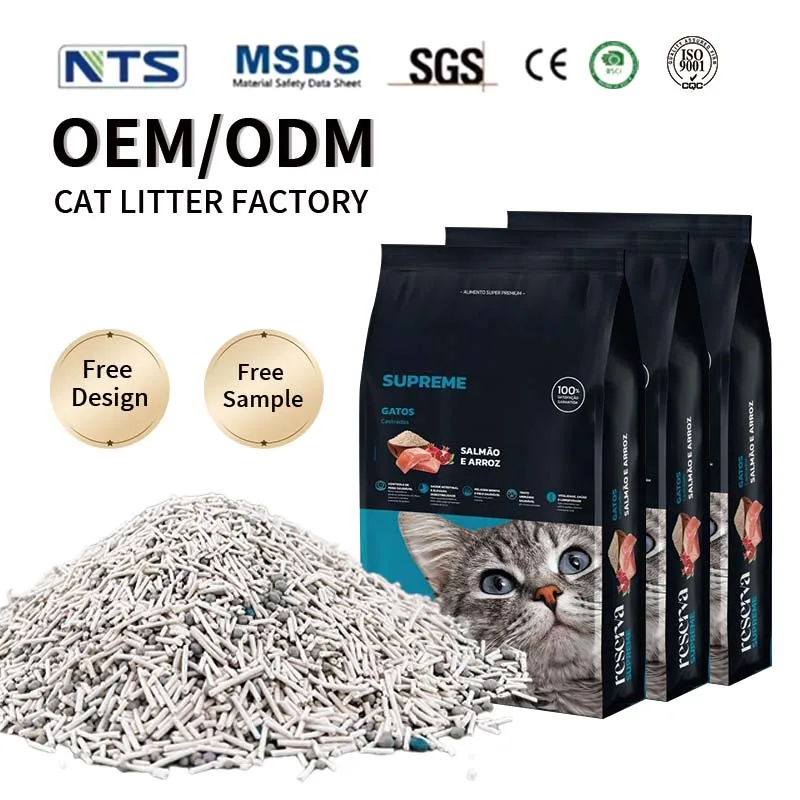 China Factory Supplies Natural Bentonite cat litter Deodorizing Plant Tofu Variety Colors Combined Best Quality cat litter