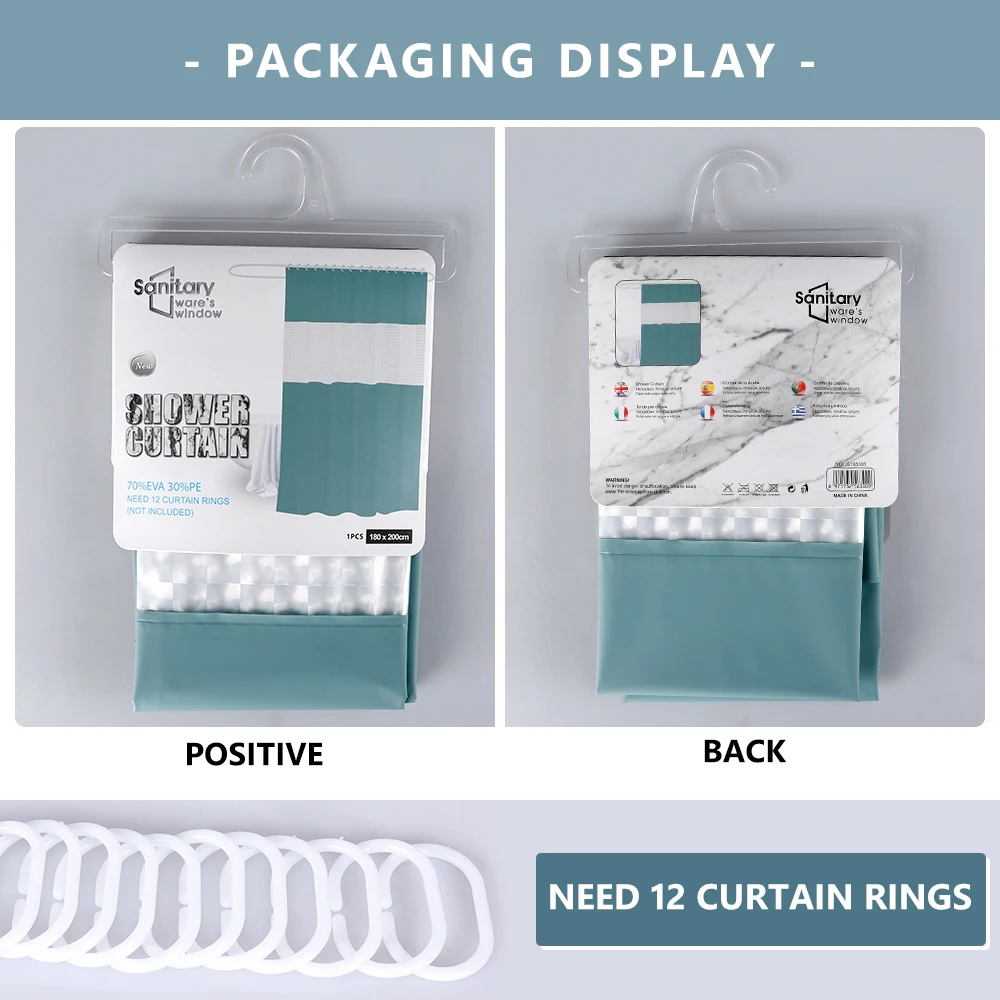 Splicing PEVA Plastic Shower Room Curtain, Waterproof and Mildew-proof, Home Hotel Bathroom Applicable