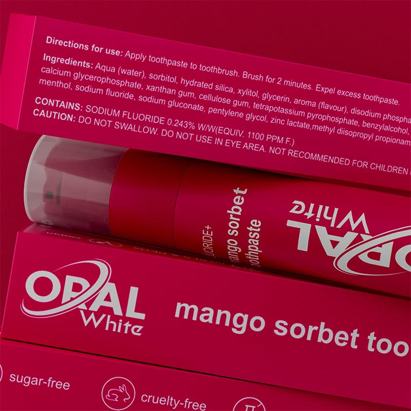 Trending Manufacturing Direct Sale Custom Private Label 60g Best Fruit Teeth Whitening Toothpaste