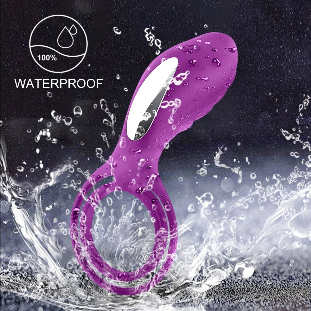 Male Sex Toys Textured Double Vibrating Cock Ring With App Control For Mutual