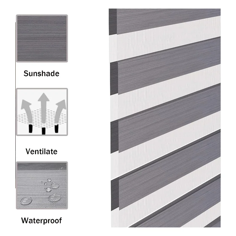 Hotel Zebra Blinds Vertical Smart Light Filtering Wave Zebra Blinds For Hotel