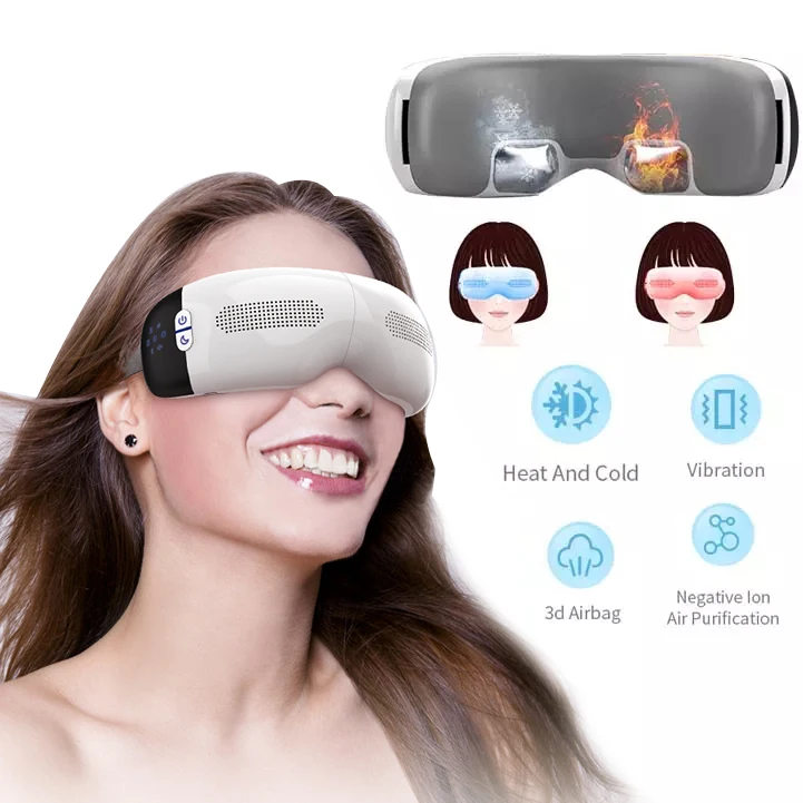 Eye Care Massager,Intelligent Music 4d Smart Electric Airbag Vibration Hot And Cold Eye Massager Equipment With Heat Compression
