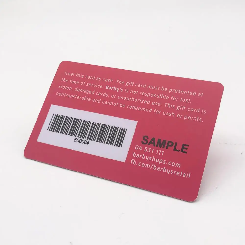 PVC Membership card with card number and barcode