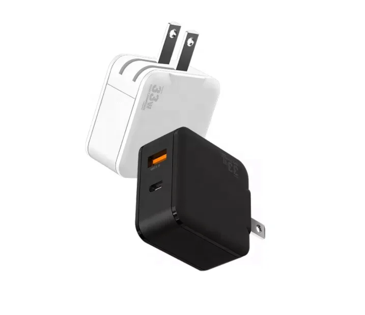 GaN 33W USB C Wall Charger Dual Type C Power Adapter PD 3.0 Fast Charging Block with Foldable Plug for Phone  and MacBook Pro