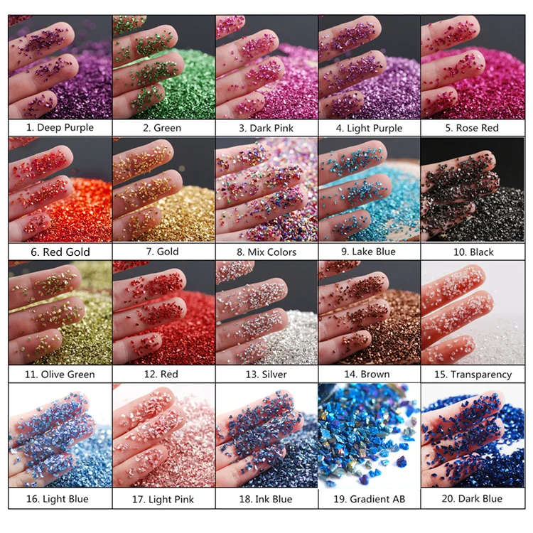 Hisenlee 1 Lb Crushed Glass Irregular Stone Chunky Crystal Sequins For DIY Epoxy Resin Nail Art 2-4MM Embellishment Accessories