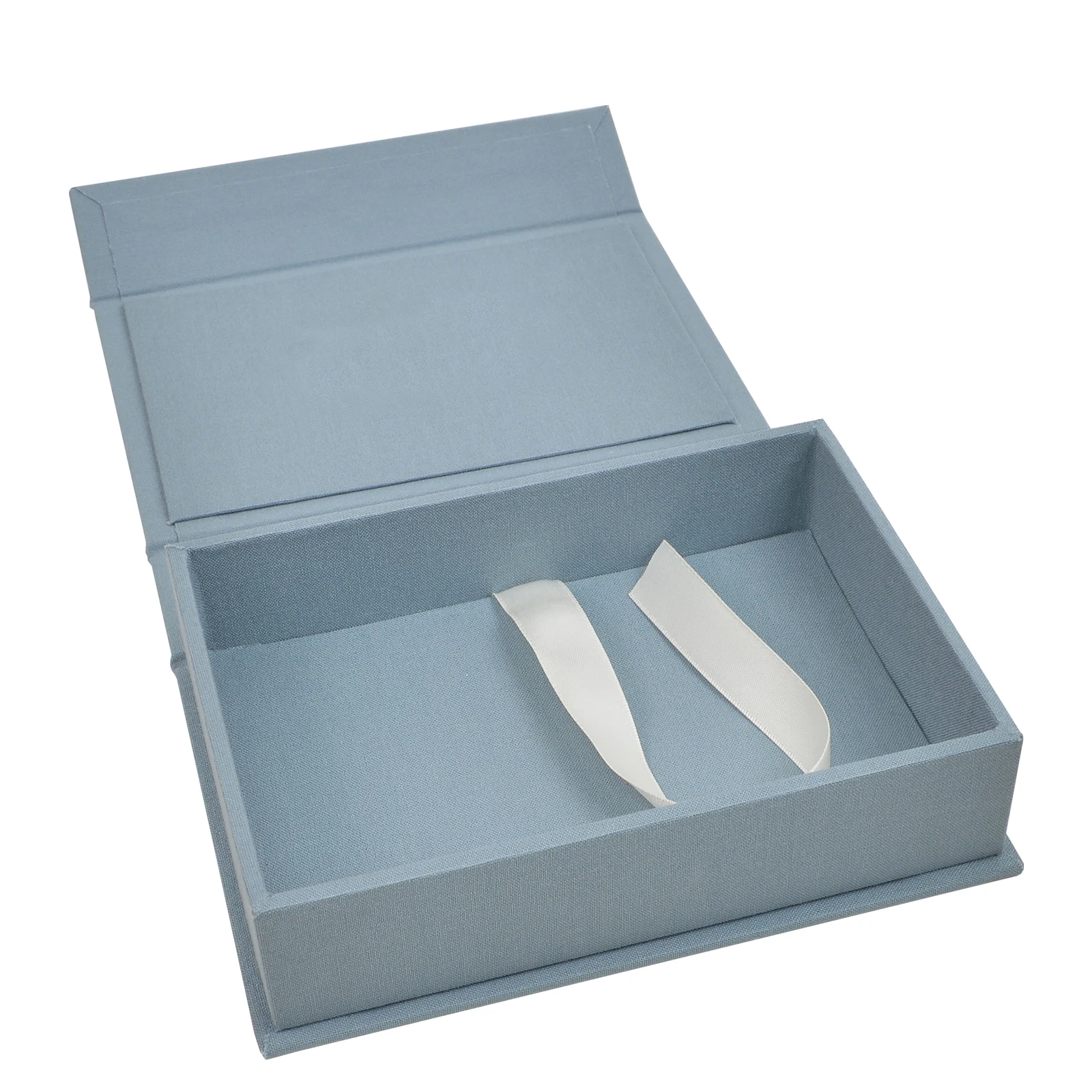 Linen Photo Box for 4x6 Pictures | Wedding Photo Storage | Newborn Keepsake Boxes with magnet closed