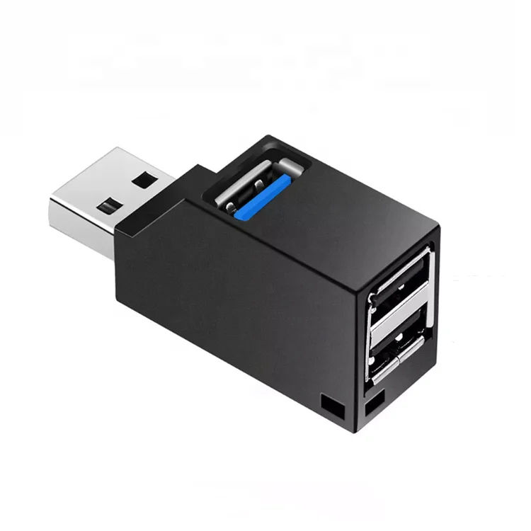 Mini  USB 3.0 HUB Adapter Extender  3 Port Splitter for PC Laptop Macbook  High Speed U Disk Reader