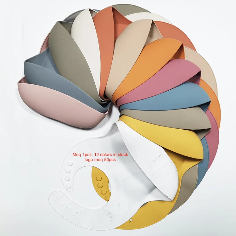 
Waterproof Washable Printed Suatainble Silicone Baby Bib With Food Catcher 