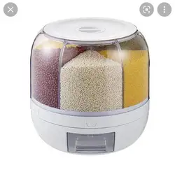 wholesale Six-part rotary grain tank. 10kg large-capacity grains rice bucket insect-proof and moisture-proof rice box J0510