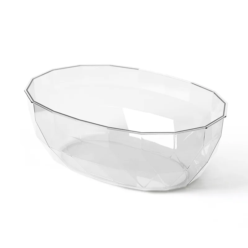 Wholesale Plastic Bowl Transparent Clear Plastic Mixing Salad Bowls Large Capacity Ice Cream Bowl Plastic