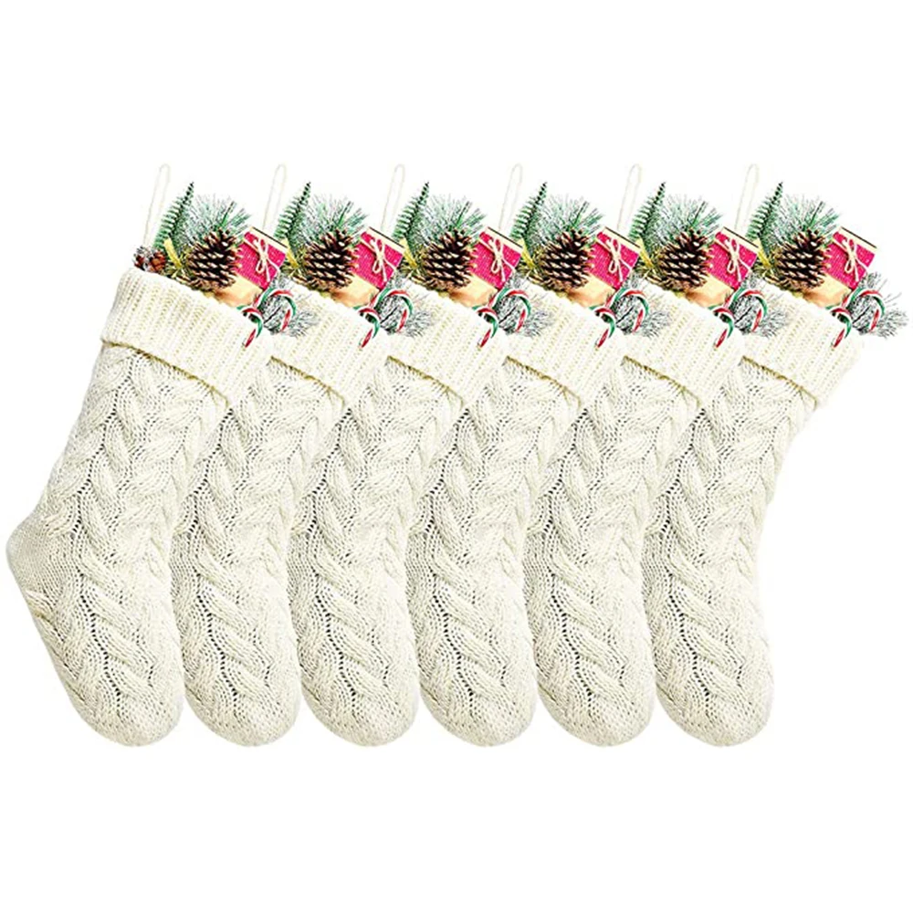 wholesale 46CM christmas tree decor christmas gift socks knitted stockings blank christmas stocking