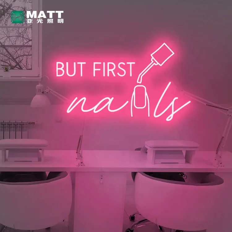 Matt Dropshipping Custom Nails Neon Sign Store Business Logo Beauty Salon Acrylic Led Nail Room for Wall