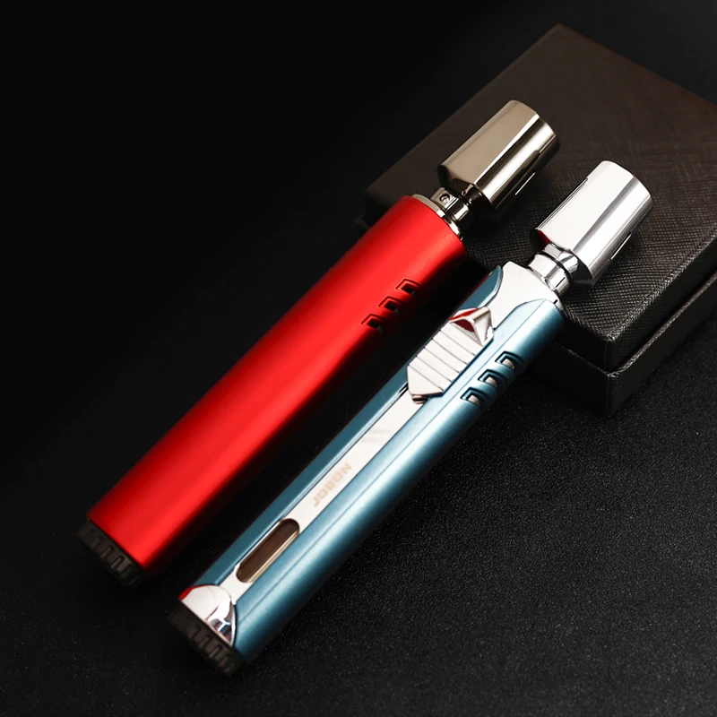Adjustable Jet Flame Pen Lighter Triple Jet Flame Butane Lighter With Visible Gas Window