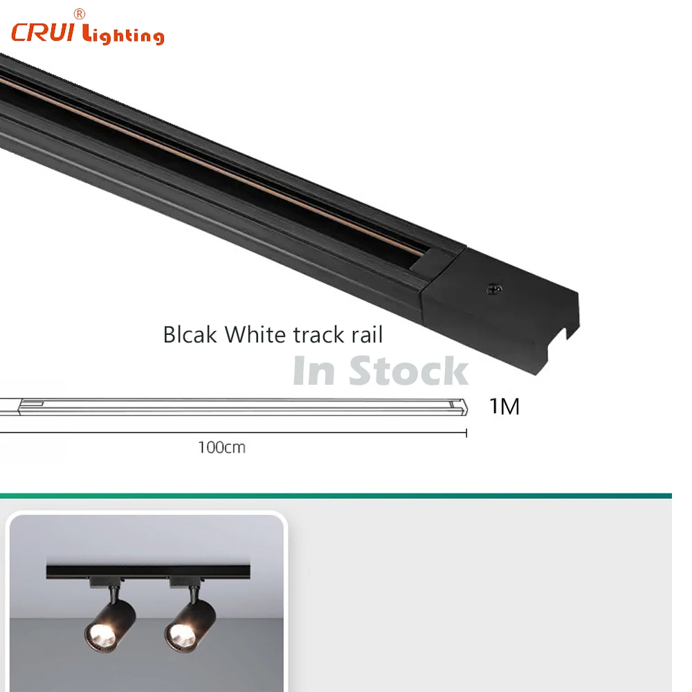 Cob led track light system AC 220V 110V track rails 1M 1.5M 2M steel rail for led track light