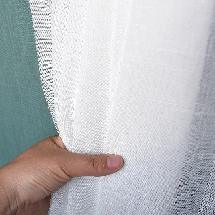 Polyester Pure White home decor sheer fabric anti static sheer gauze fabric for window curtain air permeability sheer fabric