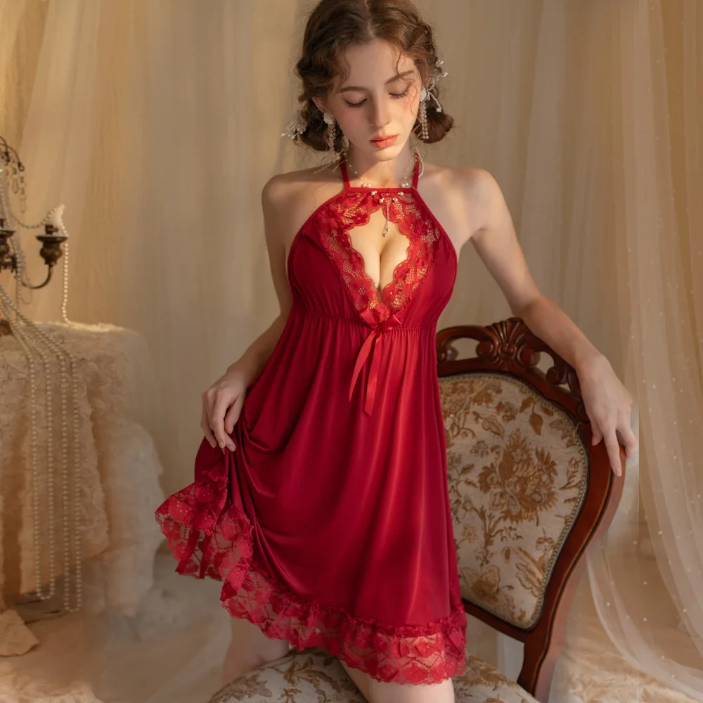 New Design Women Lingerie Babydoll Lace Nightgown Mesh Chemise Boudoir Nighty Teddy Lingerie