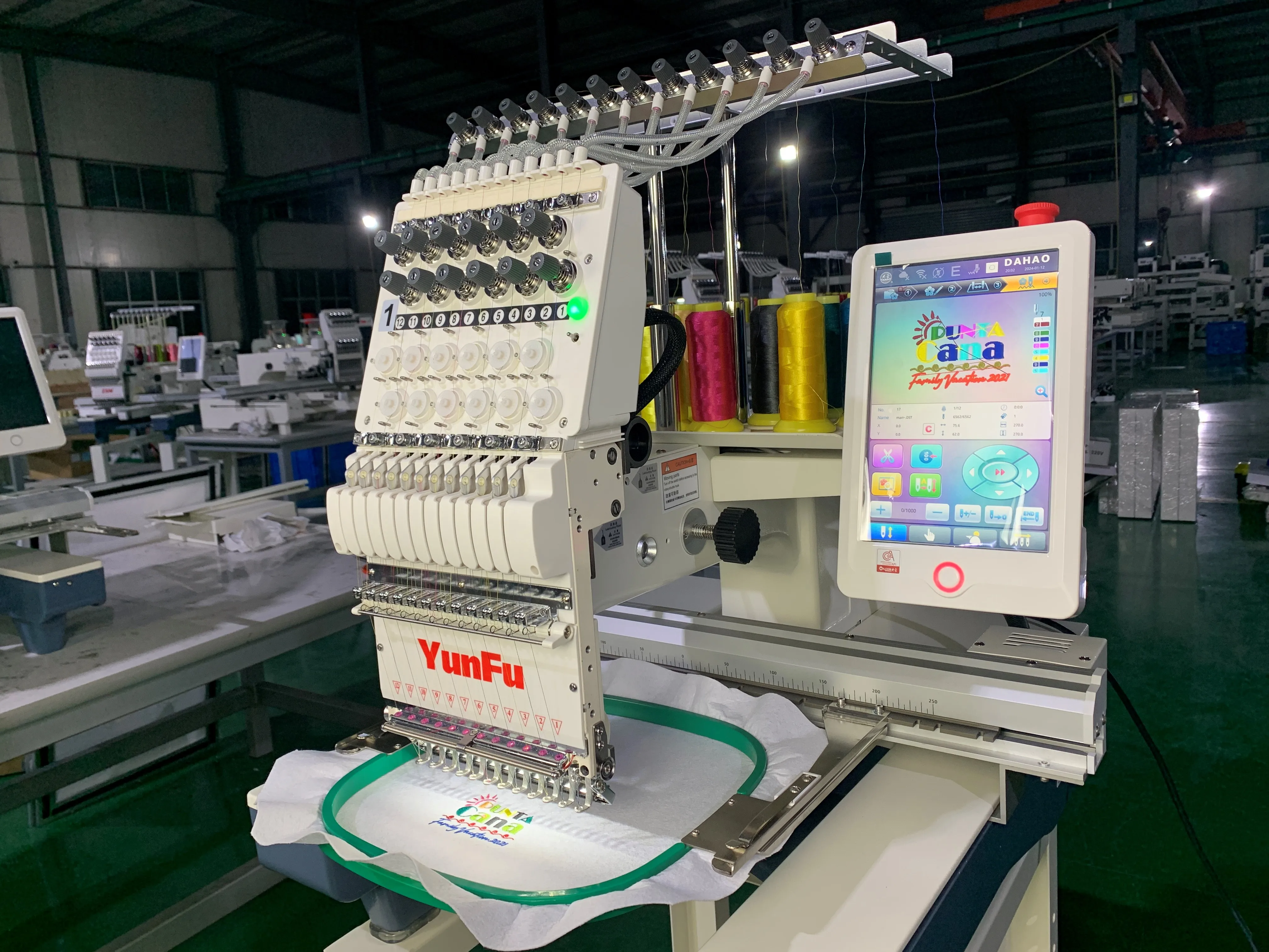 Tajima Household Single Head Embroidery Machine 1200RPM 350*500mm 12-15 Needles Dahao Computer A15 for Home Use