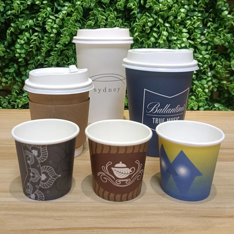 Custom Biodegradable Compostable Espresso Cups Single Wall 120Ml / 4Oz Mini Small Paper Coffee Cups With Custom Logo Printing