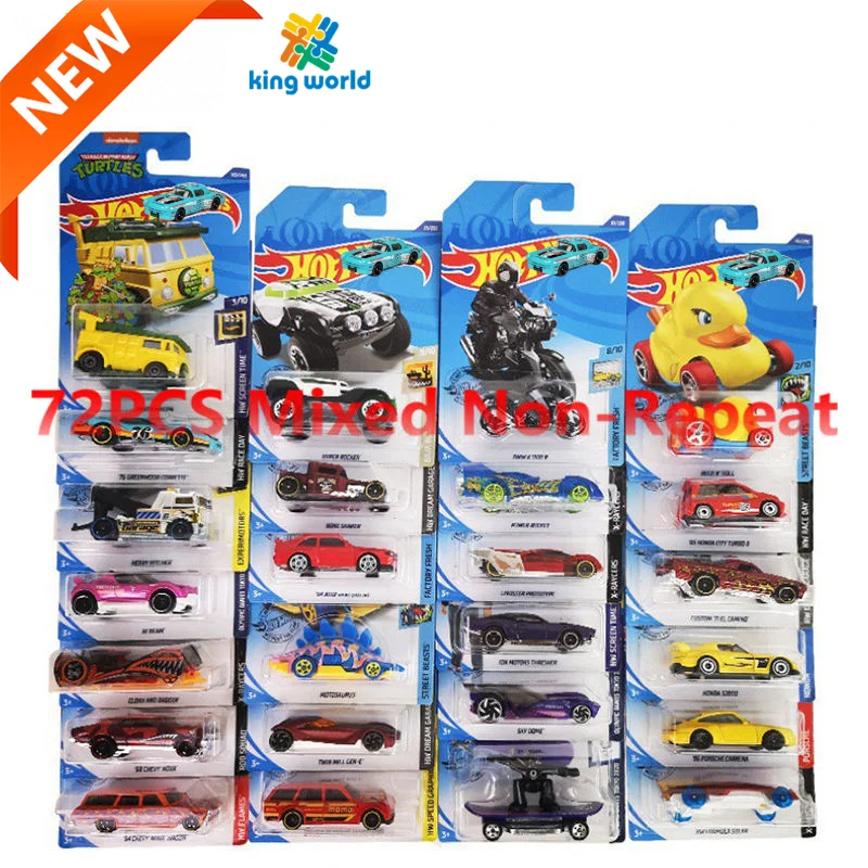 Hotwheels Original Genuine 72PCs/box Diecast Cars Mixed Random Alloy Car Set Truck Model Toys 1:64 Wheels Diecast Toys
