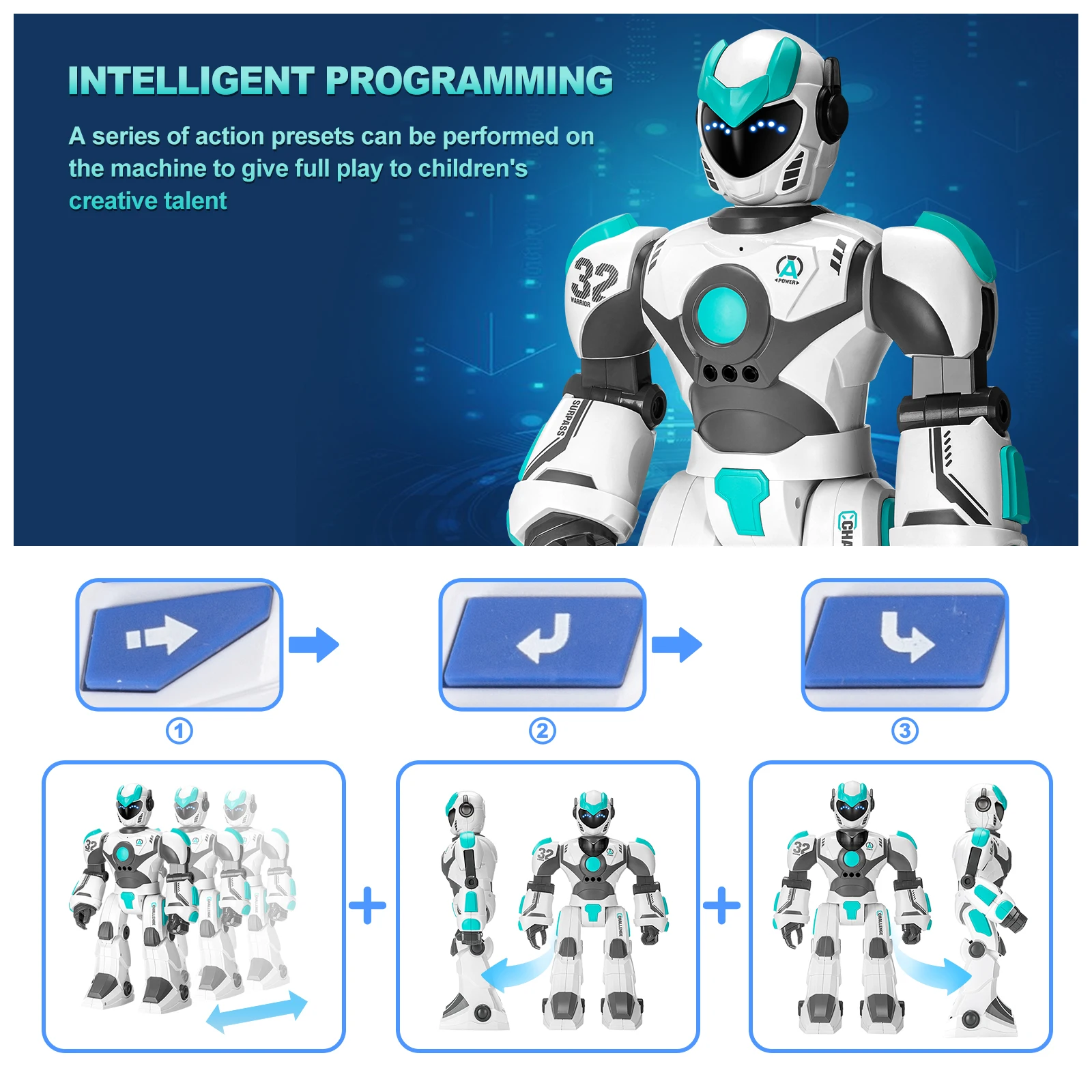 Hot Selling Multi-function Programmable Stunt Remote Control Robot 2.4g Remote Control Robot Toy For Kids Stunt Robot