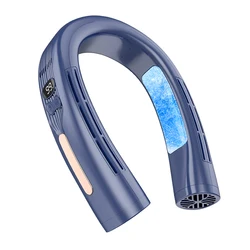 2023 newest Portable Wearable Hanging neck air conditioner fan Outdoor Sport Leafless Hands-free Mini Neck Fan K008